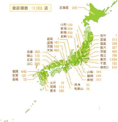 セブンイレブン分布図