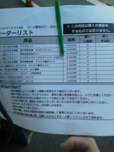 ぱれっとオーダーリスト