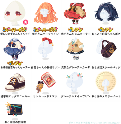 ポケコロガチャ図鑑 Fairytale High School