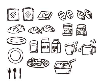 朝食はパンとコーヒー派のイラスト素材 Ai イラストのフリー素材 イラストレーター Ai やさしさグラフィクス