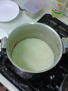 20110314圧力釜で炊飯