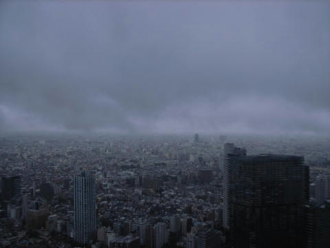 雨に煙って