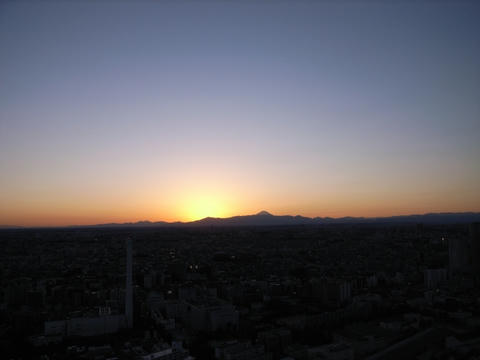 夕暮れ富士山