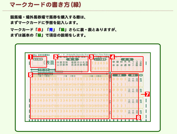 みんなの予想マークカードの記入方法