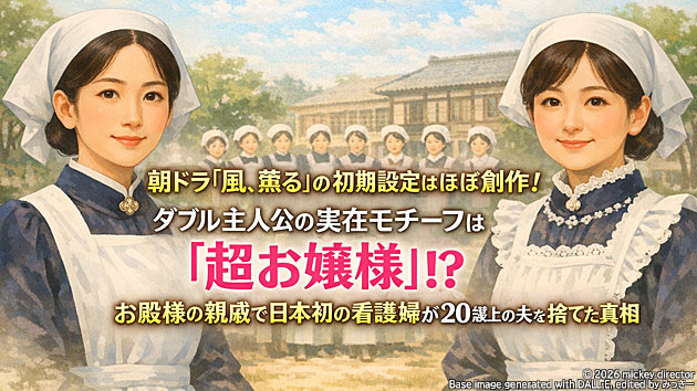 朝ドラ『風、薫る』の初期設定はほぼ創作！ダブル主人公の実在モチーフは「超お嬢様」!?お殿様の親戚で日本初の看護婦が20歳上の夫を捨てた真相