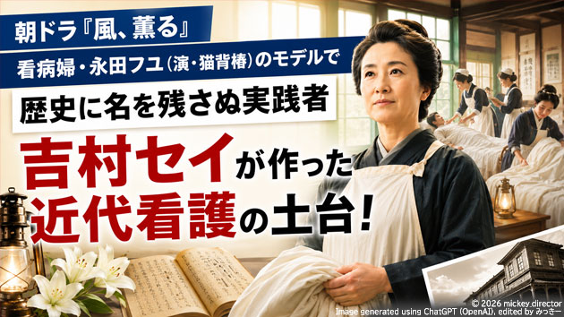 朝ドラ『風、薫る』看病婦・永田フユ（演・猫背椿）のモデルで歴史に名を残さぬ実践者・吉村セイが作った近代看護の土台！