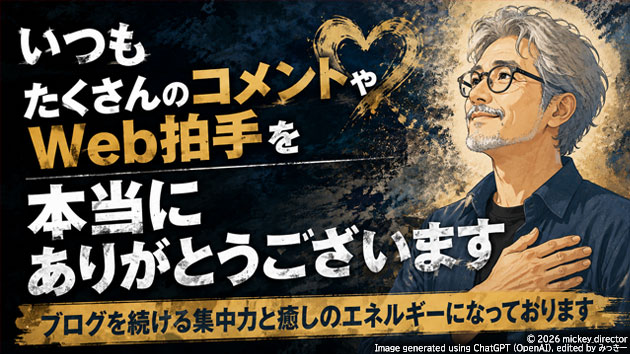 Web拍手とコメント、いつも、ありがとうございます。管理人、みっきー