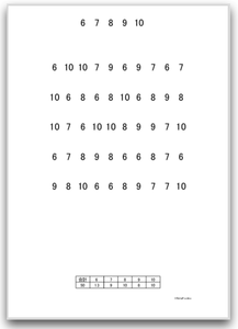 【大きい文字版】注意抹消・キャンセレーション課題（数字抹消課題：6-10）| 画像イメージ