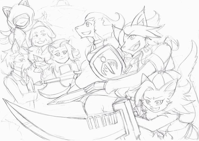 オリジナルソラトロボのイメージ線画イラスト あるハンターの手記