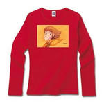 リブクルーネック長袖Tシャツディープカラー