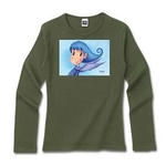 Cute Angel.6-ﾘﾌﾞｸﾙｰﾈｯｸ長袖Tｼｬﾂﾃﾞｨｰﾌﾟｶﾗｰ