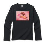 Cute Angel.7-ﾘﾌﾞｸﾙｰﾈｯｸ長袖Tｼｬﾂﾀﾞｰｸｶﾗｰ