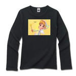 Cute Angel.9-リブクルーネック長袖Tシャツダークカラー