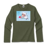 Cute Angel.10-ﾘﾌﾞｸﾙｰﾈｯｸ長袖Tｼｬﾂﾃﾞｨｰﾌﾟｶﾗｰ