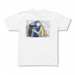 女性を描いたイラストのプリントTシャツ(ホワイト)各種