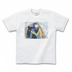 女性を描いたイラストのプリントTシャツ（ホワイト）各種