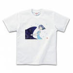 女性を描いたイラストのプリントTシャツ(ホワイト)各種