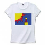 太陽キャラクターのプリントTシャツ（ホワイト）各種