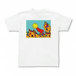 太陽キャラクターのプリントTシャツ(ホワイト)各種