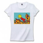 太陽キャラクターのプリントTシャツ(ホワイト)各種