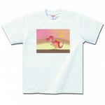 シンプルイラスト(恐竜)のプリントTシャツ(ホワイト)各種