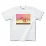 シンプルイラスト(恐竜)のプリントTシャツ(ホワイト)各種