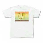 シンプルイラスト(キリン)のプリントTシャツ(ホワイト)各種