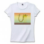 シンプルイラスト(キリン)のプリントTシャツ(ホワイト)各種