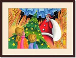 クリスマスイラスト - 大きなサンタとクリスマスツリー