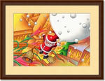 クリスマスイラスト - 舞い降りたサンタ