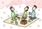お花見弁当・お花見・花見酒・宴会・桜の花