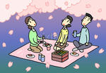 夜桜・夜桜見物・お花見弁当・花見酒・宴会