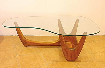 vintage glass top coffee table