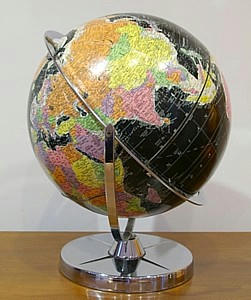 Black Oceans World Globe