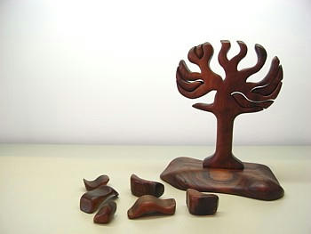 Wood Puzzle Tree Objet