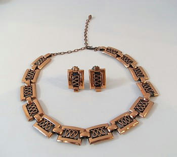 Renoir Copper Grecian Necklace&Earrings