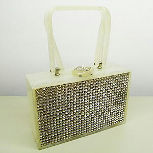 Lucite Purse with rhinestones