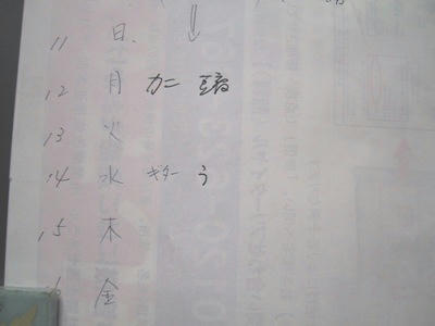 冷蔵庫メニュー表