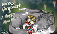 2010AO　Xmasイラスト　ペン太ゴン＆アルクトス＆ルリララ