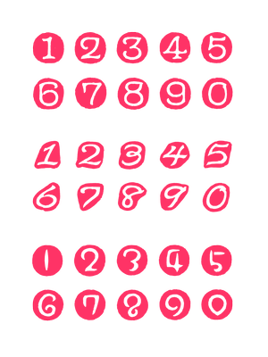 数字3種類 レタり てん刻