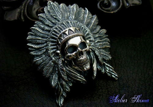 スカルコンチョ X-Large Indian Chief Skull Concho