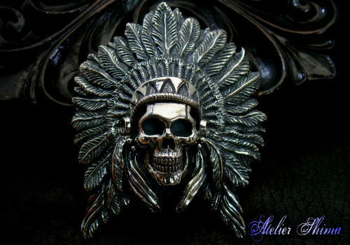 スカルコンチョ X-Large Indian Chief Skull Concho