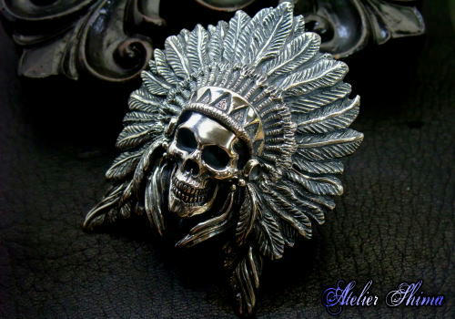 スカルコンチョ X-Large Indian Chief Skull Concho