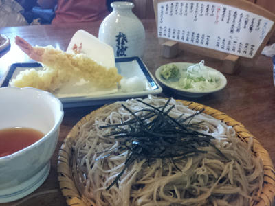 天ざる　細めんでした。　おいしかった