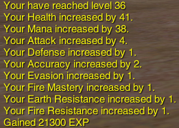 LV36の時のステータス上昇値