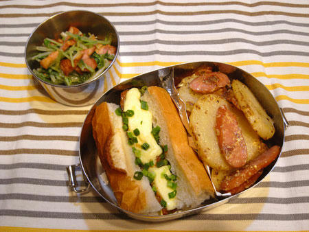 揚げ茄子味噌サンド弁当