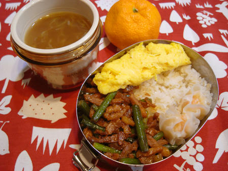 ニンニクの芽と豚の味噌炒め弁当