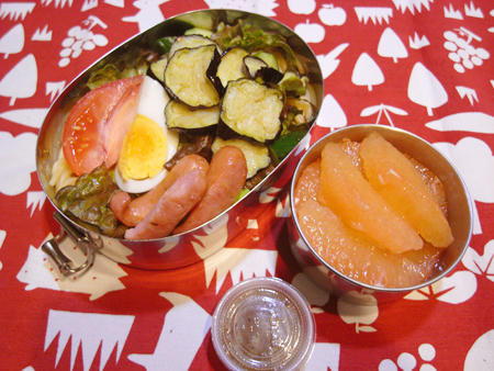 揚げ茄子サラダパスタ弁当