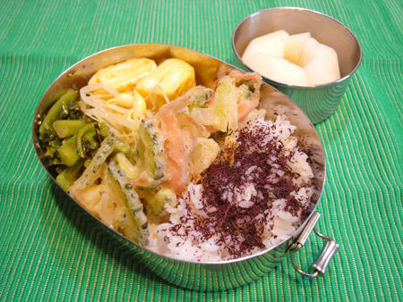 ゴーヤの掻き揚げ弁当