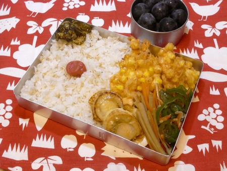 トウモロコシのかき揚げ弁当